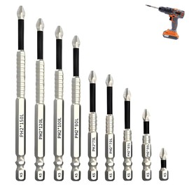 9 PCS High Magnetic Drill Bit Set, Electric Precision Anti Impact High Hardness Strong Magnetic Screwdriver Drill Bit Set for Electric Tools, for Impact Driver
