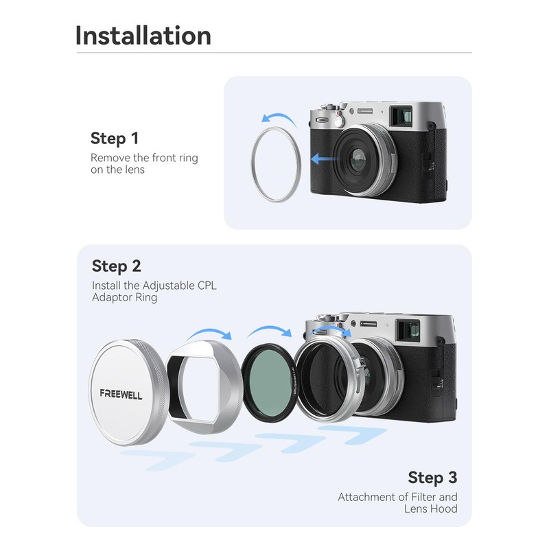 Freewell CPL/GMIST (1/4) Filter Kit with Lens Hood for Fuji