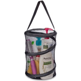 Dorm Shower Caddy – 8” X 12” - Carry Your Personal Care Items Right Into the Shower. Great for College Dorm Life, Gyms, Camping and Travel. Folds Flat for Easy Storage When Not Needed. (Black)