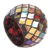 Mosaic Glass Tea Light Holder Romantic Decorative Red Handmade Cracked