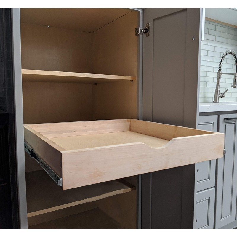 Elysian Roll-Out Wooden Drawer, 26" W × 21" D Slide-Out