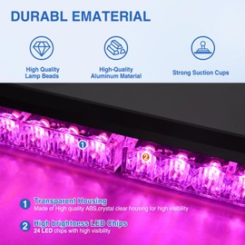 Nilight 24LED Emergency Strobe Traffic Advisor Light Bar 2 in 1 Purple Dash Warning Safety Flashing Lights Front/Rear Windshield Construction Lights for Trucks Cars Plow Police Firefighter Vehicles