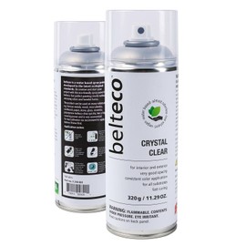 BELTECO Crystal Clear High Gloss Spray Paint | Water based & Odorless | Eco-Friendly & Vegan | Weather & UV-Resistant | For all Substrates | Fast Drying with High Coverage | For Indoor/Outdoor Use
