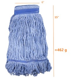 Mop Head Replacement Commercial Heavy Duty String Blue Wet Mop Heads for 3 Typs Commercial Mop Handle(2,Medium)