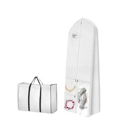 Anlising Wedding Dress Cover, Garment Bag for Wedding Dresses, Wedding Dresses, Garment Bag, Suit Protective Cover, White, Breathable Suit Bag, White, for Wedding Dresses, Suits (White)