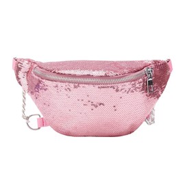 RARITYUS Sparkly Sequin Fanny Packs Glitter Waist Bag with Adjustable Strap for Women Girls Men Boys