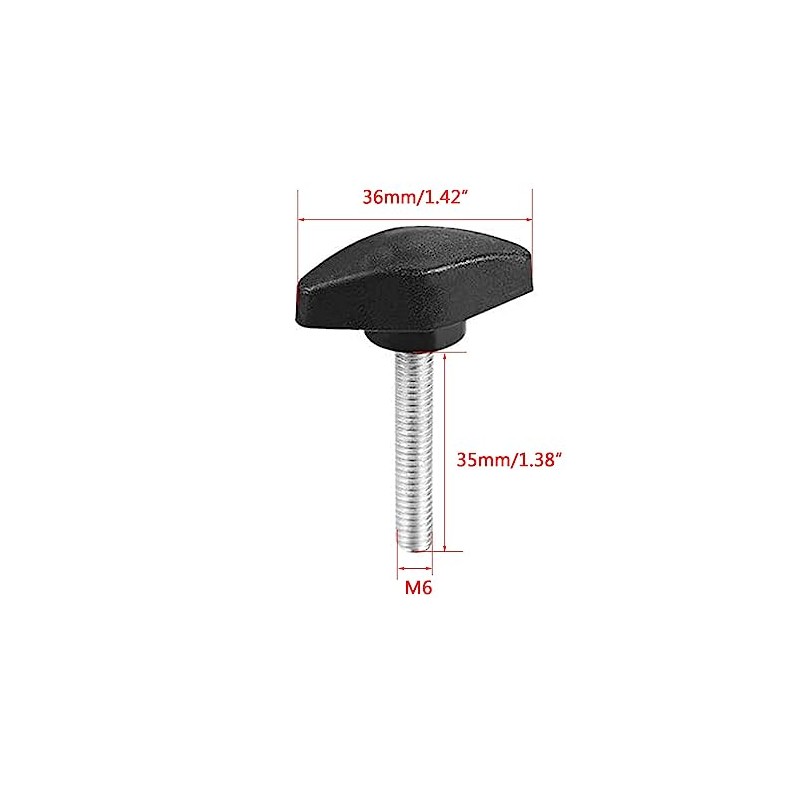 TOP-VIGOR M6 x 35mm Handle Knobs Clamping T-Shape, 4Pcs Handle