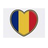 'Romania Flag Heart' Temporary Tattoo - Water Resistant, Skin-Safe, Non-Toxic