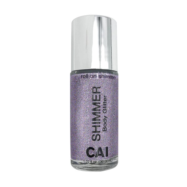 CAI Beauty NYC Violet Glitter | Easy to Apply, Easy to Remove | Roll On Shimmer for Body, Face and Hair | Holographic Cosmetic Grade Glamour