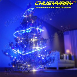 CHUSYYRAY 16ft SMD 2835 Ice Blue 300 LED Flexible Light Strip 6000K 12V New Upgrade