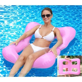 CHIPP'S Swim Ring, Hammock Float, For Adults, Swaying, Floating Sensation, For Water Play, Ride-On, Bed (Baby Pink)