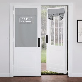 NICETOWN French Door Curtains - Front Door Curtains for Small Window, Privacy Door Shades for Sidelight Curtains, Thermal Insulated Door Side Window Covering, W26 X L50, Dove Grey, 1 Panel