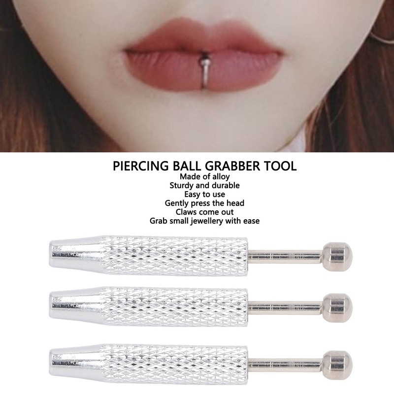3pcs Piercing Ball Grabber Tool Short Anti Slip 4 Prong