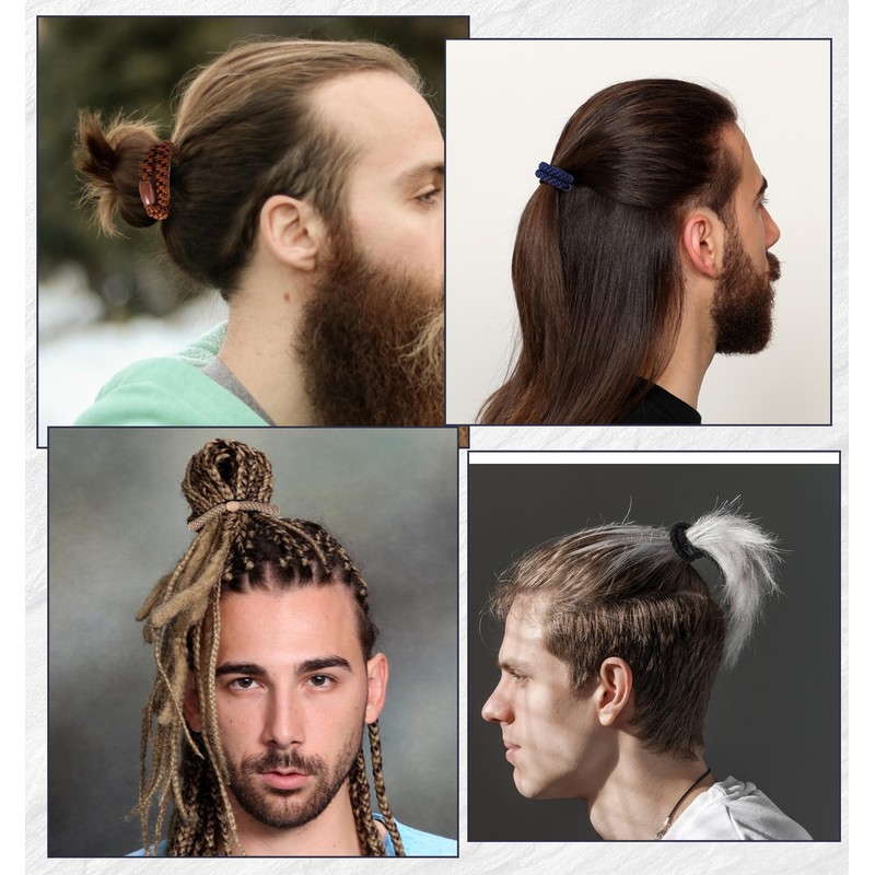 Pack of 10 men's hair ties, nylon fabric and rubber