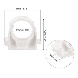 sourcing map PPR Water Hose Fittings Pipe Holder with Lock for Water Supply 25 mm Diameter Pack of 12 White