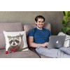 Cute Raccoon Playing Guitar Decorative Throw Pillow Covers 18x18 Inch