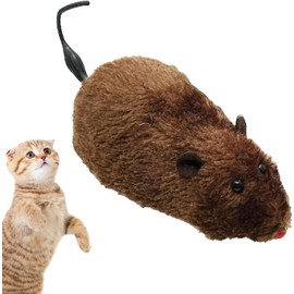 Zenarao Cat Toy, Cat Activity Toys for Home, Durable Pet Toy, Cat Toy Realistic Mouse Shape Entertaining Toy, Boredom Relief Interactive Clockwork Cat Plush Toy, Pet Supplies