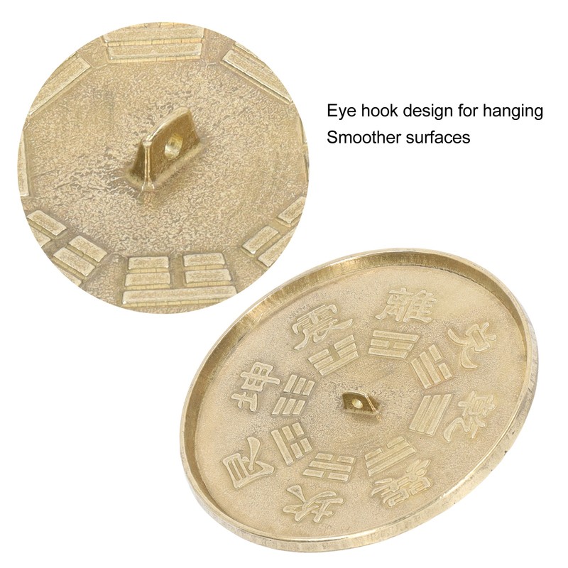 Feng Shui Brass Concave Bagua Mirror Good Luck Anti Rust
