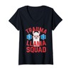 Womens Trauma Llama Squad Llama Costume Paramedic V-Neck T-Shirt