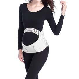 Voken Maternity Belt,Pregnancy Belt,Maternity Belly Support Band,Breathable Pelvic Back Support Brace (XXL, White)