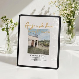 Axeman 8x10 Picture Frame-Metal Rounded Corner Frame 8x10, 8''x10''Photo Frame with Tempered Glass,Tabletop and Wall Display, One-Piece 8 By 10 Metal Picture Frame for images, Black