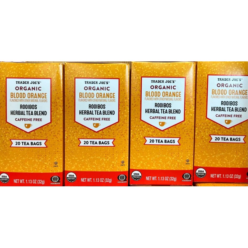 Trader Joe's 4 BOXES TRADER JOE'S BLOOD ORANGE ROOIBOS HERBAL
