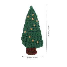 WOONEKY Mini Hair Clips Bowknot Crochet Hairpins for Toddler Kids Christmas Tree Hair Barrettes 4/pack