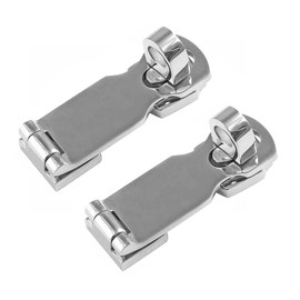 2PCS Boat Door Hasps 316 Stainless Steel Marine Latch Anti-Rattle Hatch Swivel Safety Hasp with Turning Padlock Eye
