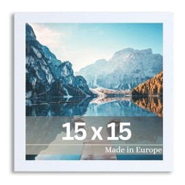 VictoR Dali Picture Frame, 15 x 15 cm, White, Wooden Photo Frame, Square Picture Frame, White, 15 x 15 cm, Modern Wooden Frame with Shatterproof Acrylic Glass