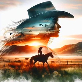 Diamond Art Kits for Adults - Cowgirl Diamond Painting Kits for Adults Beginner, DIY 5D Full Drill Horse Gem Art for Home Wall Decor 14x14 inch