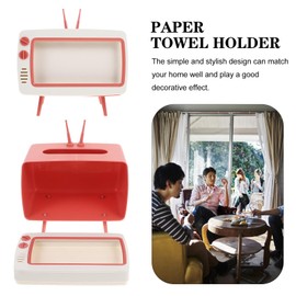 iplusmile Cute Tissue Box Cover Multi-Functional Tissue Organizer for Home Creative Television Shaped Design for Desktop Decoration and Bedroom Use