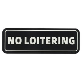 YOKIVE 1 Pcs No Loitering Door Sign, Acrylic Sticker Symbol Weatherproof | Great for Hotel Studio (Black 6"x2")