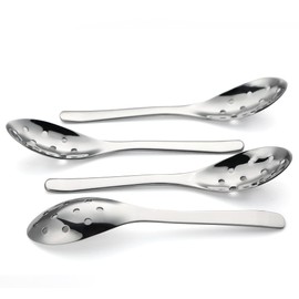 4 Pcs Slotted Spoons,Durable Stainless Steel Soup Spoons,Small Strainer for Home Restaurant Dinner