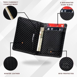 Glamicci Minimalist Hunter Slim Wallet for Men & Women | Card Holder Wallet | Wallets for Men (RCH4CF-BK)