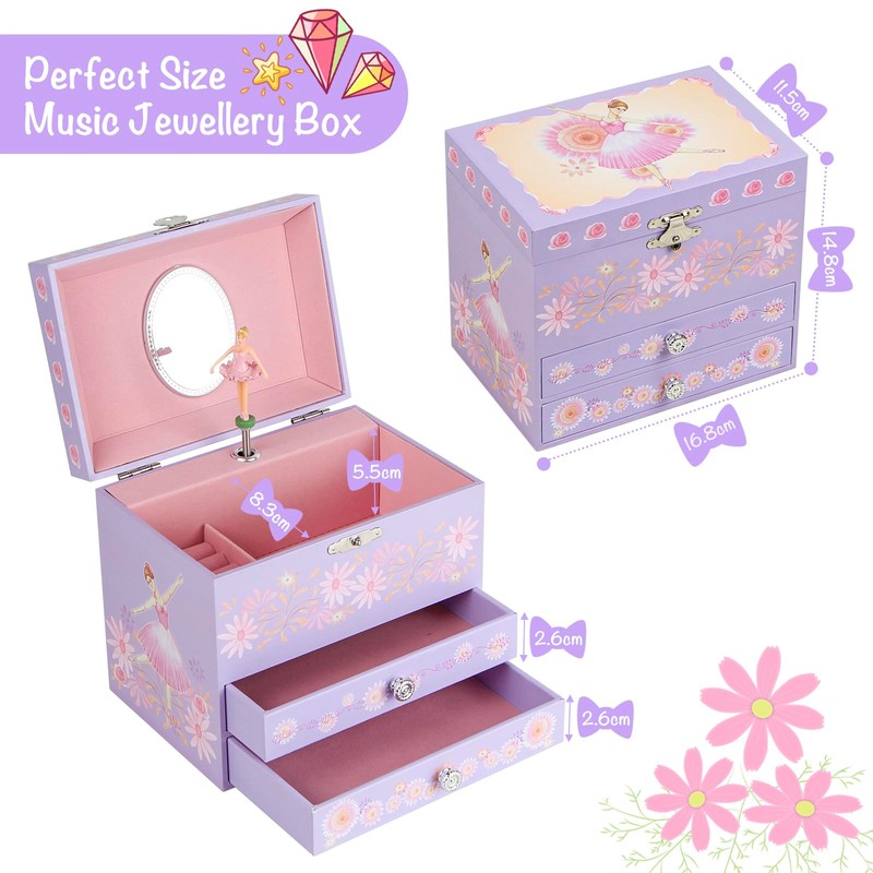 Anyiner Musical Jewellery Box for Girls - Ballerina Music Box
