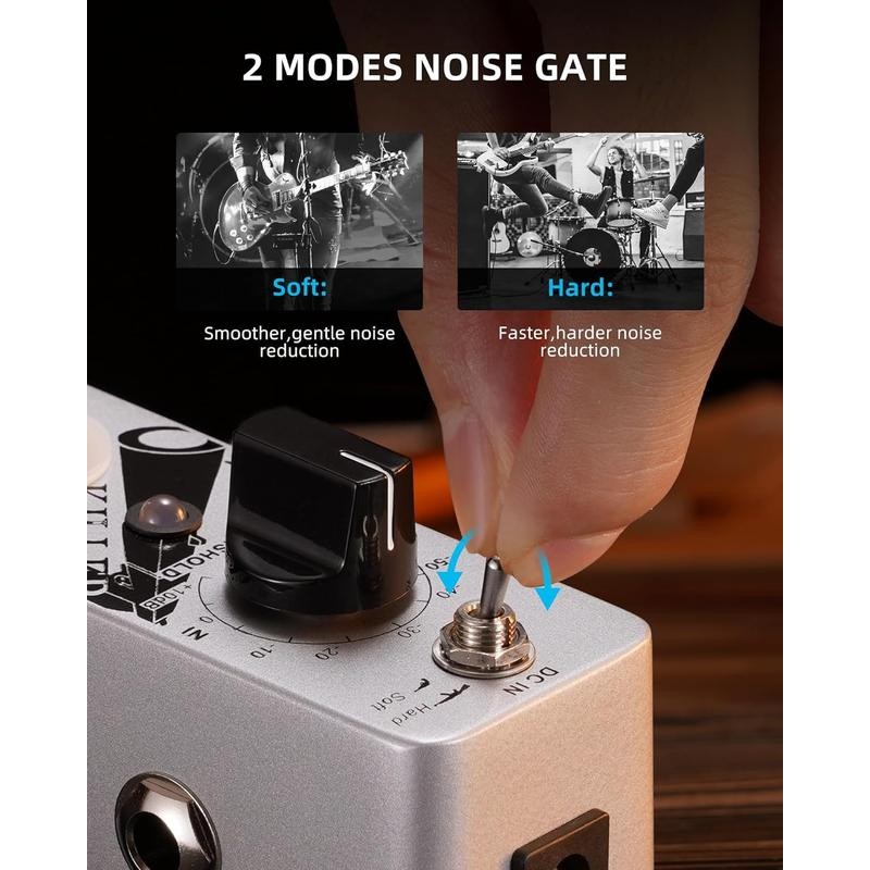 LEKATO Electric Guitar Bass Effect Pedal,Distortion/Pitch Box/Overdrive/Looper/Drummer/Noise Killer/Delay/Compressor Mini Pedal