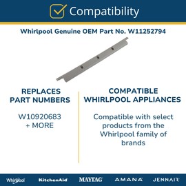 Whirlpool W11252794 OEM Dishwasher Lower Door Seal Replacement Part, Gray