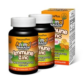 Nature's Plus Animal Parade Immune Zinc 2 Bottle Set (60 tablets x 2 bottles) / 네이처스플러스 애니멀퍼레이드 면역 아연 2병 세트 (60정x2병)