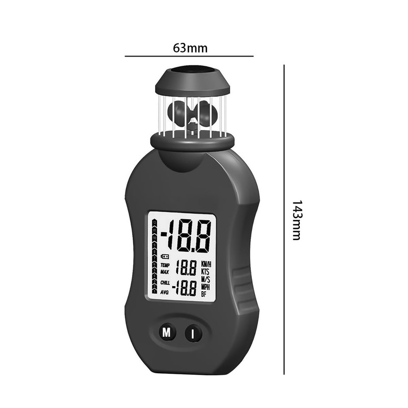 ieron Digital Anemometer Multifunction Anemometer HP-876 Handheld Wind Gauge 0.7-42m/s