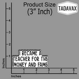 (3Pcs) I Became A Teacher for The Money and Fame Sticker Back To School Gifts Teacher Day Decorate Laptops Water Bottles Kindles Waterproof Vinyl Teaching Funny Gifts Christmas Thanksgiving 3x1.5 Inch