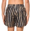 BOSS Men's Broken Stripe Swim Trunk, Black Gloss, X-Large