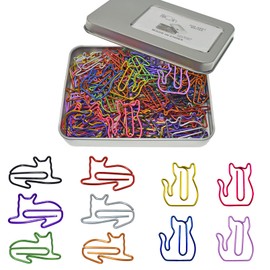 100 pcs Cat Paper Clips Cute, Cat Bookmark Clips, Cat Lover Gifts for Women, Cat Office Supplies Gifts Cat Office Desk Accessories Stocking Stuffers for Teens