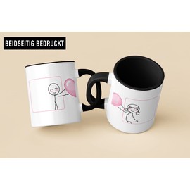 Trendation - Long Distance Relationship Gifts Cups Set Partner Love Gift for Girlfriend Boyfriend Love Confession of Love for Her Him Valentine's Day Valentine's Day Gift (Black)