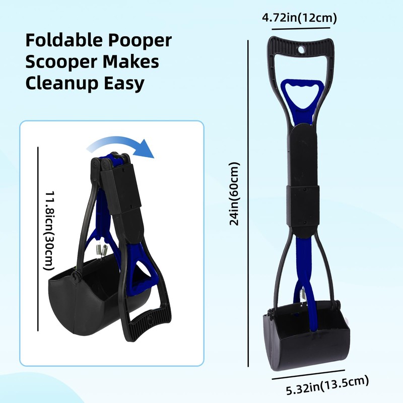 WVacFre 60 cm Dog Pooper Scooter, Foldable Dog Pooper Scooter