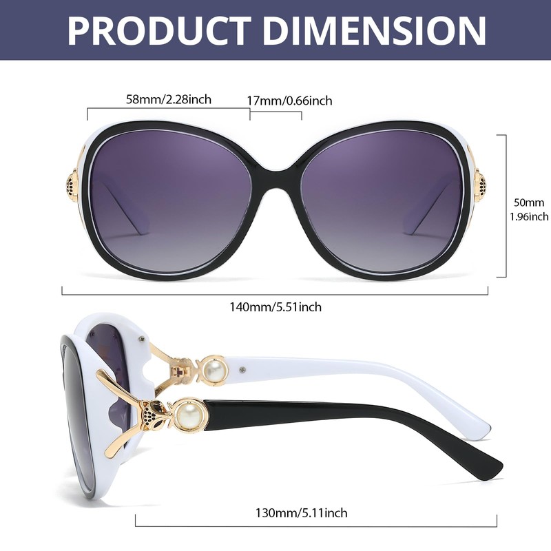 SIPHEW Women's Polarised Oversized Elegant Classic Sunglasses Women Oversize with