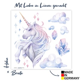 Unicorn with Clouds Wall Sticker V274 | Hand Drawn | Sticker Nursery | Wall Sticker for Children's Room Unicorn with Clouds Purple Cloud (40 x 40 cm)