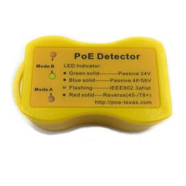 PoE Detector for IEEE 802.3 or Passive PoE - Quickly Identify Power Over Ethernet; Display Indicates Passive or 802.3af/at; 24v, 48v, or 56v; and Mode B Reverse Polarity