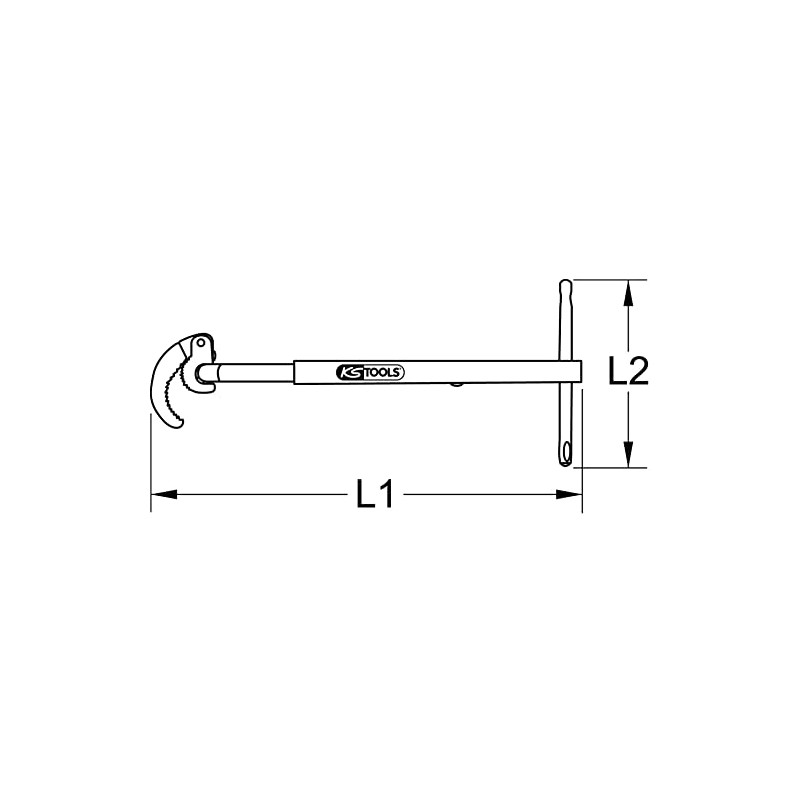 KS Tools 126.2000 Telescopic tap nut wrench, 32-63mm
