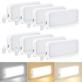 8 Pack RV Lights Interior 1200LM，3 Color 12V RV LED Lights Interior with Remote Control, 3000-6500K Dimmable RV Interior Lighting RV Ceiling Light for RV/Camper/Trailer/Boat