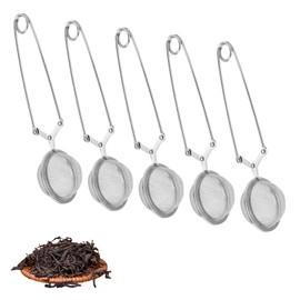 Wekuw Tea Strainer, Pack of 5 Tea Tongs in Ball Shape, Tea Strainer for Cup, Tea Strainer for Loose Tea, Tea Strainer Stainless Steel, Spice Strainer for Cooking, Perfect for Tea Lovers and Kitchen